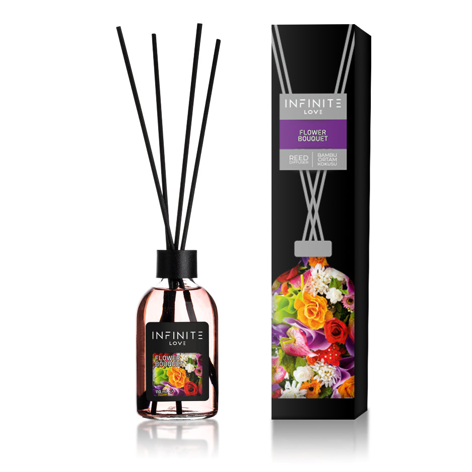 Flower Bouquet Reed Diffuser Set - 3.72oz (110ml)  Scent Diffuser with Sticks | Home Fragrance for Room & Shelf Decor